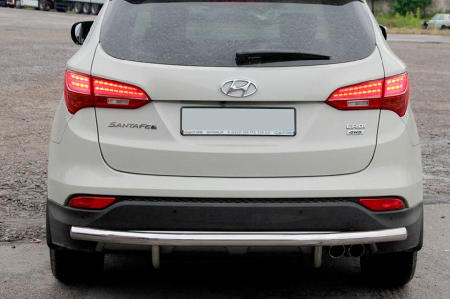 Hyundai Santa Fe 3 2012-2018 рр. Задня дуга AK002 (нерж.) Фото 1