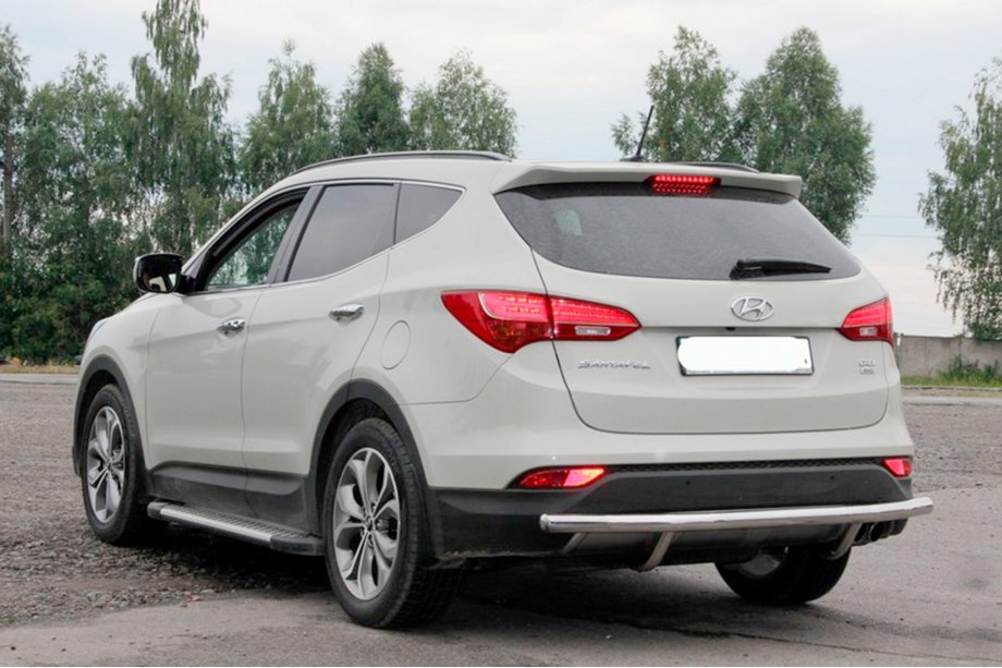 Hyundai Santa Fe 3 2012-2018 рр. Задня дуга AK002 (нерж.) Фото 3