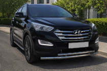Hyundai Santa Fe 3 2012-2018 рр. Передня дуга ST014 (нерж.) фото 1