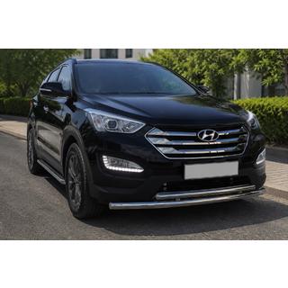 Передня дуга ST014 (нерж.) Hyundai Santa Fe 3 2012-2018 рр. фото 1