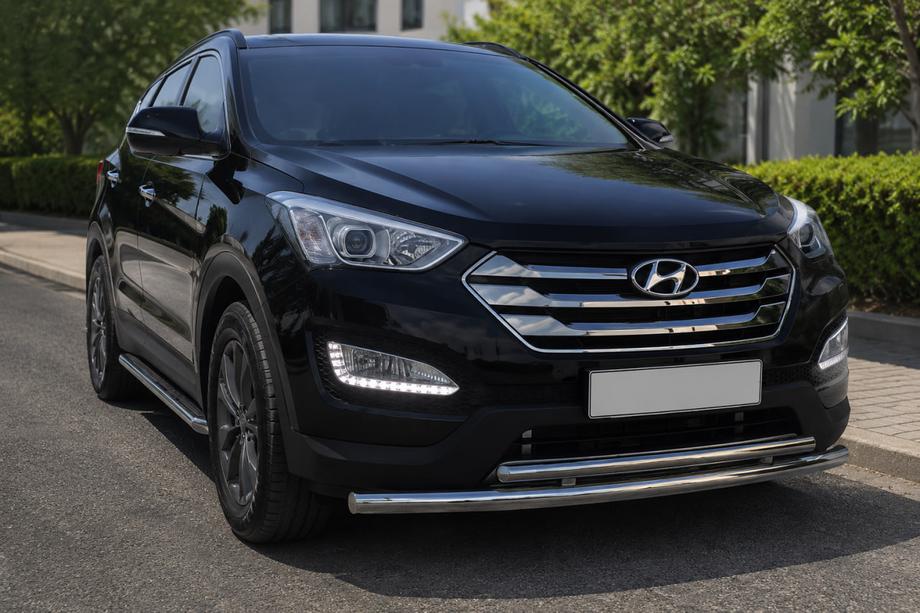 Hyundai Santa Fe 3 2012-2018 рр. Передня дуга ST014 (нерж.) Image