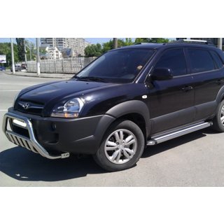 Кенгурятник WT002 (нерж.) Hyundai Tucson JM 2004- рр. фото 3