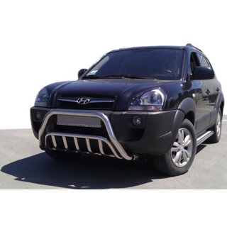 Кенгурятник WT002 (нерж.) Hyundai Tucson JM 2004- рр. фото 1