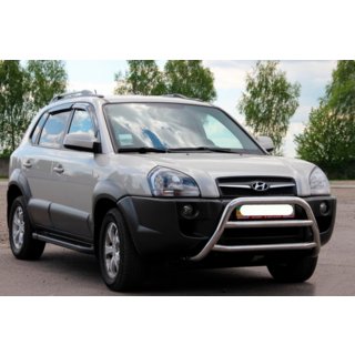 Кенгурятник WT022 (нерж.) Hyundai Tucson JM 2004- рр. фото 3
