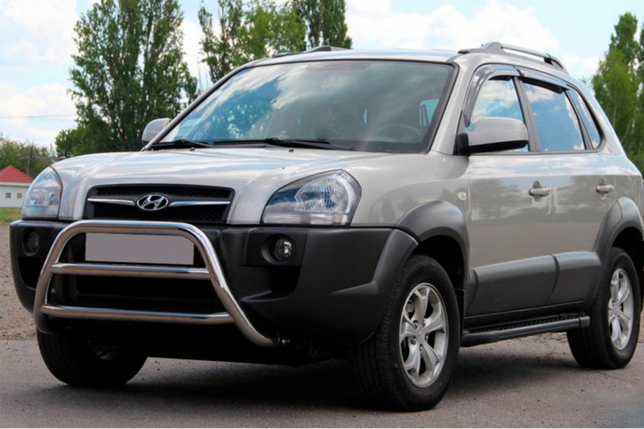 Hyundai Tucson JM 2004- рр. Кенгурятник WT022 (нерж.) Фото 1