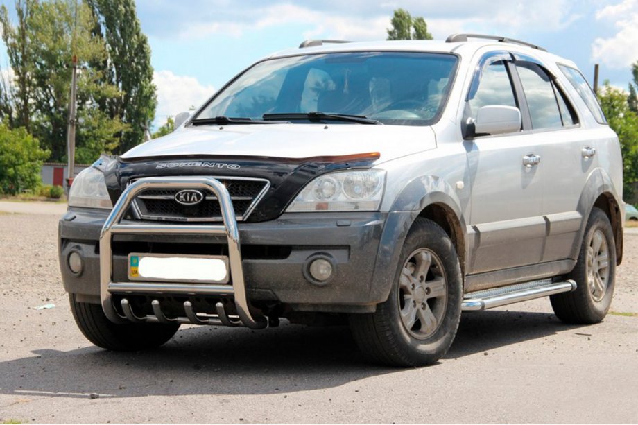 Kia Sorento I BL 2002-2009 рр. Кенгурятник QT007 (нерж.) Фото 2