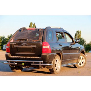 Задня дуга AK007 (нерж.) Kia Sportage 2004-2010 рр. фото 3
