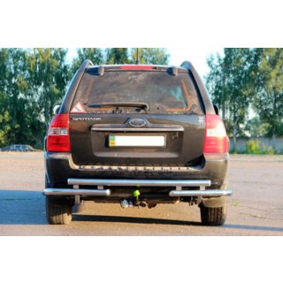 Задня дуга AK007 (нерж.) Kia Sportage 2004-2010 рр. фото 2