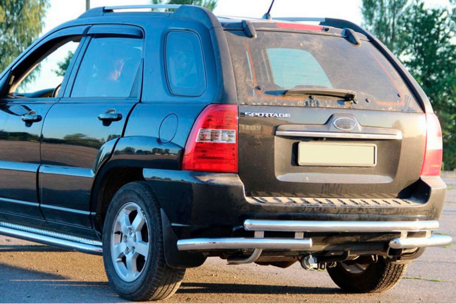 Kia Sportage 2004-2010 рр. Задня дуга AK007 (нерж.) Фото 1