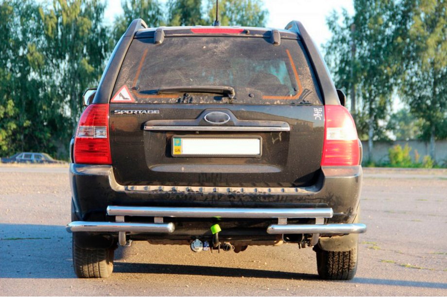 Kia Sportage 2004-2010 рр. Задня дуга AK007 (нерж.) Фото 2
