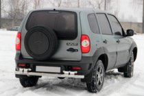 Chevrolet Niva 1998-2020 рр. Задня дуга AK015 (нерж.) фото 1