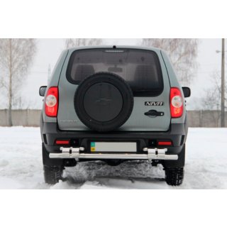 Задня дуга AK015 (нерж.) Chevrolet Niva 1998-2020 рр. фото 2