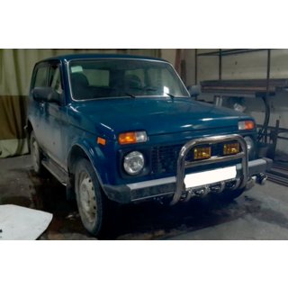 Кенгурятник QT006 (нерж.) Lada Niva та Urban 1977- рр. фото 4