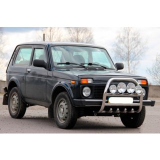 Кенгурятник QT007 (нерж.) Lada Niva та Urban 1977- рр. фото 3