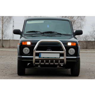 Кенгурятник QT007 (нерж.)