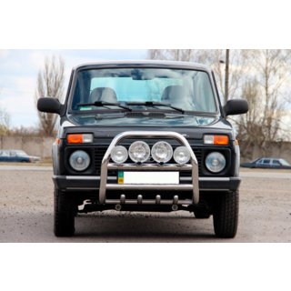 Кенгурятник QT007 (нерж.) Lada Niva та Urban 1977- рр. фото 2