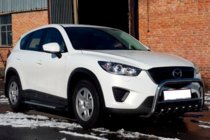 Mazda CX-5 2012-2017 рр. Передній захист WT021 (нерж.) фото 2
