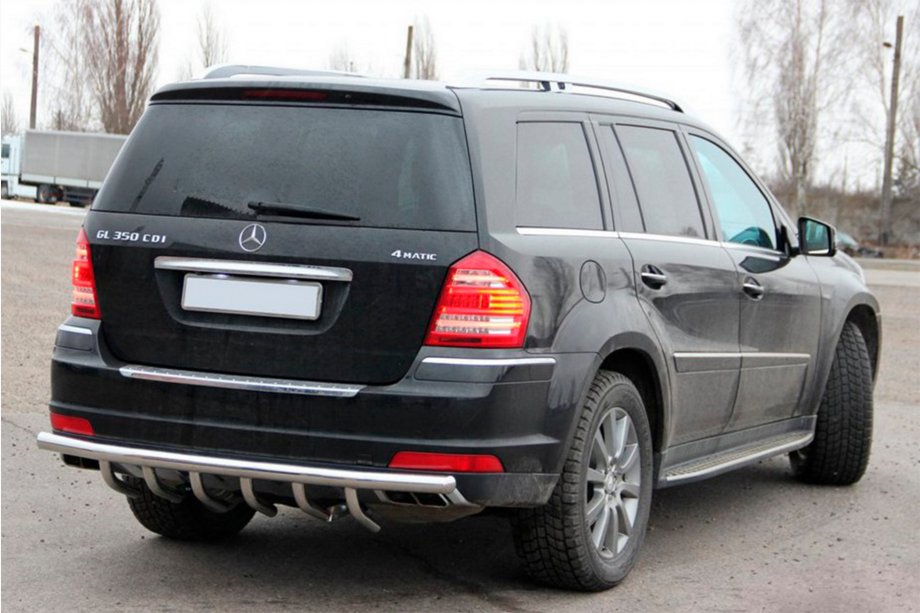 Mercedes GL class X164 2006-2012 рр. Задня дуга AK-style (нерж) Image