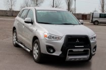 Mitsubishi ASX 2010-2023 рр. Бічні труби BB002 (2 шт., нерж.) фото 2
