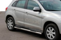 Mitsubishi ASX 2010-2023 рр. Бічні труби BB002 (2 шт., нерж.) фото 1