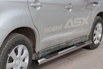 Mitsubishi ASX 2010-2023 рр. Бічні труби BB002 (2 шт., нерж.) фото 3