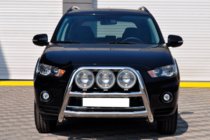 Mitsubishi Outlander 2006-2012 рр. Кенгурятник WT018 (2010-2012, нерж.) фото 1