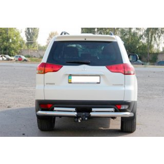 Задній захист AK003-Special (2 шт., нерж) Mitsubishi Pajero Sport 2008-2015 рр. фото 2