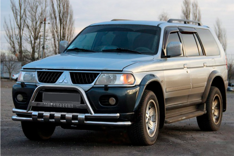 Mitsubishi Pajero Sport 1996-2007 рр. Передній захист ST015↗WT (нерж) Image