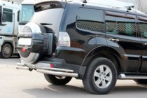 Mitsubishi Pajero Wagon IV 2006-2021 рр. Задня дуга AK003 Подвійний (нерж.) фото 3