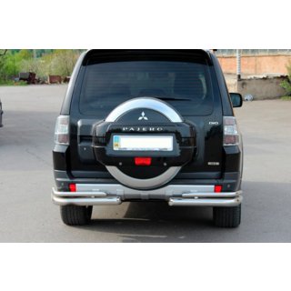 Задня дуга AK003 Подвійний (нерж.) Mitsubishi Pajero Wagon IV 2006-2021 рр. фото 2