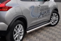 Nissan Juke 2010-2019 рр. Бічні труби Ø60 (2 шт., нерж.) фото 2
