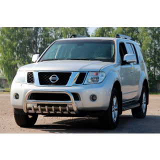 Кенгурятник WT008 (нерж) Nissan Pathfinder R51 2005-2014 рр. фото 4