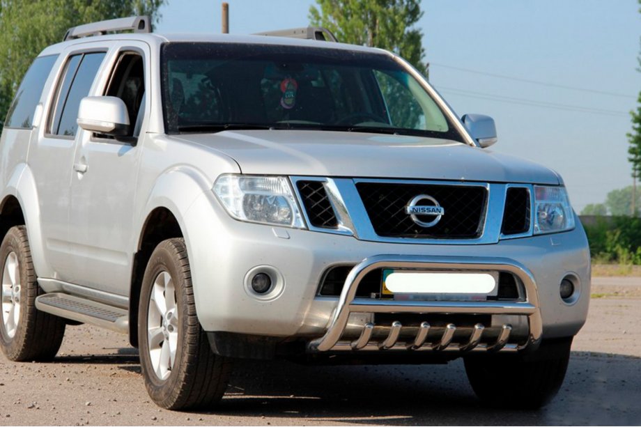 Nissan Pathfinder R51 2005-2014 рр. Кенгурятник WT008 (нерж) Фото 2