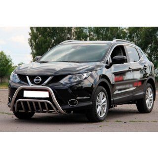 Кенгурятник WT002 (нерж) Nissan Qashqai 2014-2021 рр. фото 2