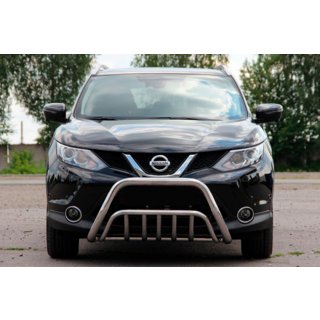 Кенгурятник WT002 (нерж) Nissan Qashqai 2014-2021 рр. фото 1
