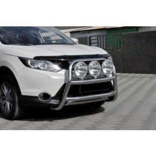 Кенгурятник WT018 (нерж) Nissan Qashqai 2014-2021 рр. фото 4