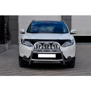 Кенгурятник WT018 (нерж) Nissan Qashqai 2014-2021 рр. фото 2