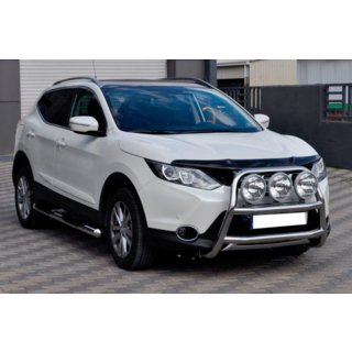 Кенгурятник WT018 (нерж) Nissan Qashqai 2014-2021 рр. фото 1