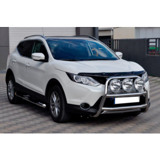 Кенгурятник WT018 (нерж) Nissan Qashqai 2014-2021 рр. фото 1