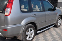Nissan X-trail T30 2002-2007 рр. Бокові пороги Fullmond (2 шт., алюм.) фото 3