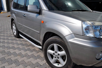 Nissan X-trail T30 2002-2007 рр. Бокові пороги Fullmond (2 шт., алюм.) фото 1