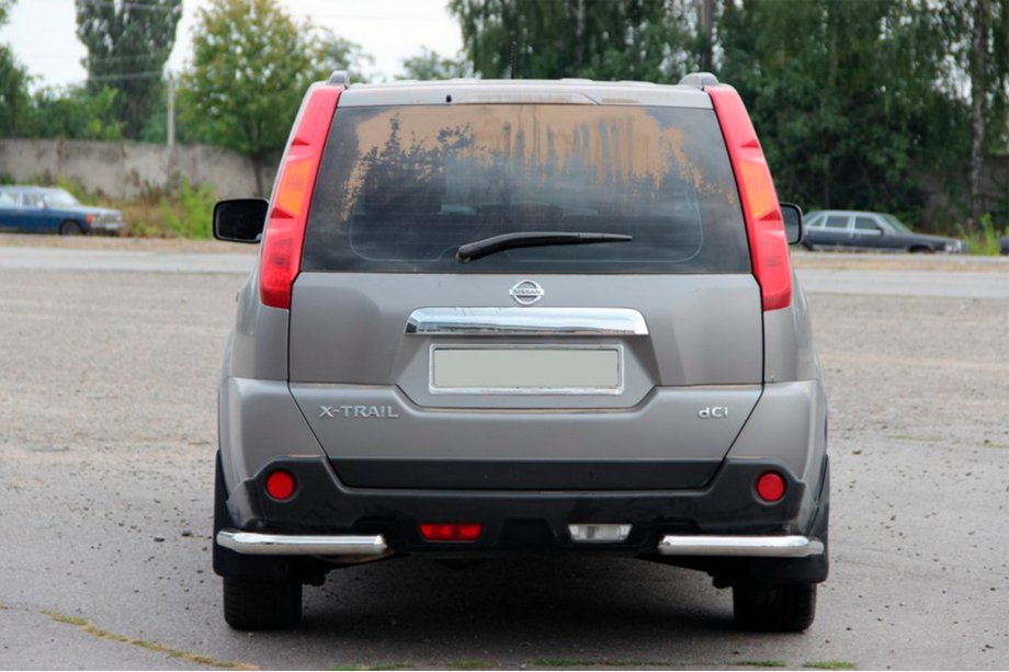 Nissan X-trail T31 2007-2014 рр. Задні кути AK003 (2 шт., нерж.) Фото 2