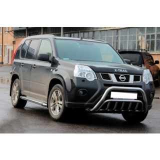 Передній захист WT002 (нерж) Nissan X-trail T31 2007-2014 рр. фото 2