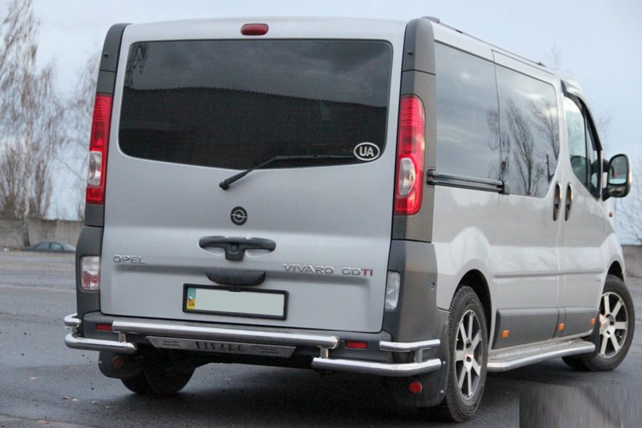 Nissan Primastar 2002-2014 рр. Задній захист AK-Special (нерж) Фото 2