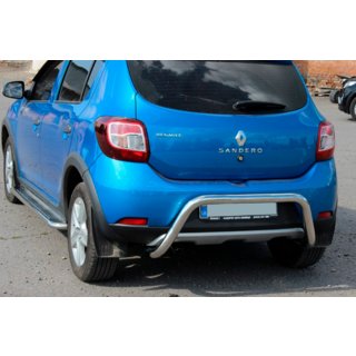 Задня дуга AK007 (нерж) Renault Sandero 2013-2022 рр. фото 2