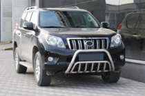 Toyota Land Cruiser Prado 150 2009-2023 рр. Кенгурятник WT002 (нерж) фото 3