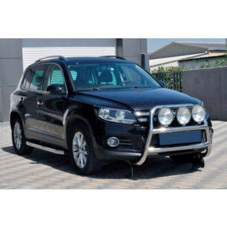 Кенгурятник WT018 (нерж) Volkswagen Tiguan 2007-2016 рр. фото 3