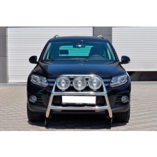 Кенгурятник WT018 (нерж) Volkswagen Tiguan 2007-2016 рр. фото 2