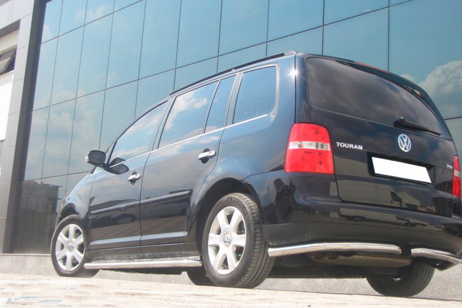 Volkswagen Touran 2003-2010 рр. Задні куточки AK003 (2 шт., нерж) Фото 2