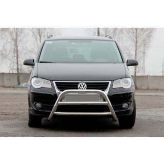 Кенгурятник WT022 (нерж) Volkswagen Touran 2003-2010 рр. фото 3